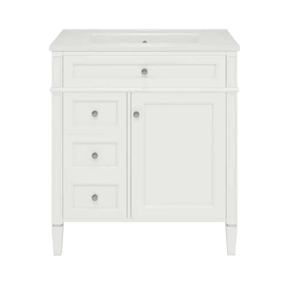 Bathroom Vanity Top Sink, Contemporary Bathroom Storage Cabinet 2 Drawers And Tip-Out Drawer