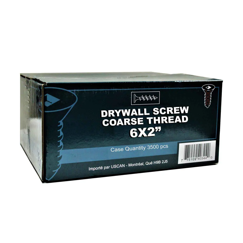 Coarse Thread Drywall Screw, #6 x 2" (3,500 Units)
