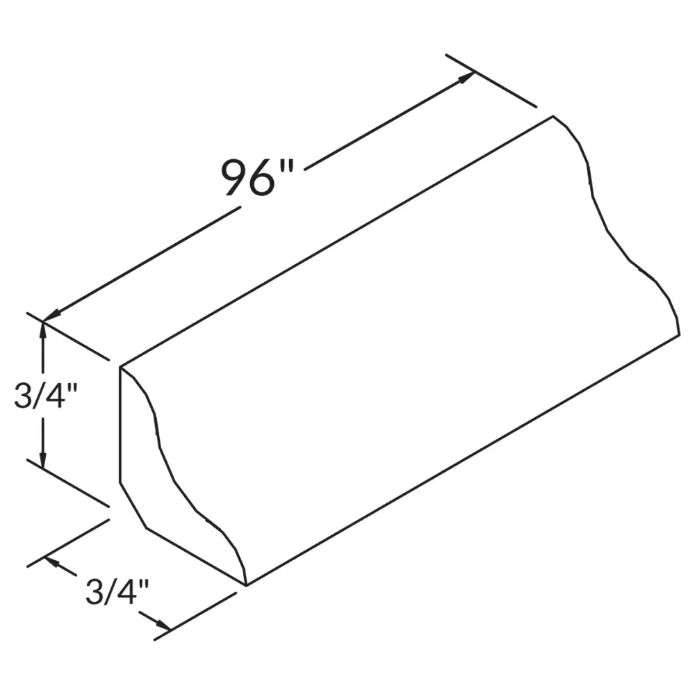 Cove Molding MCV8 Danbury Sapphire LessCare 0.75 . width 0.75 . height 96 . depth