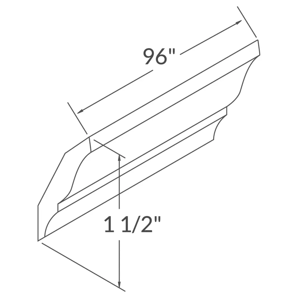 Crown Molding MCROWN1 Newport LessCare 1.5 . height 96 . depth