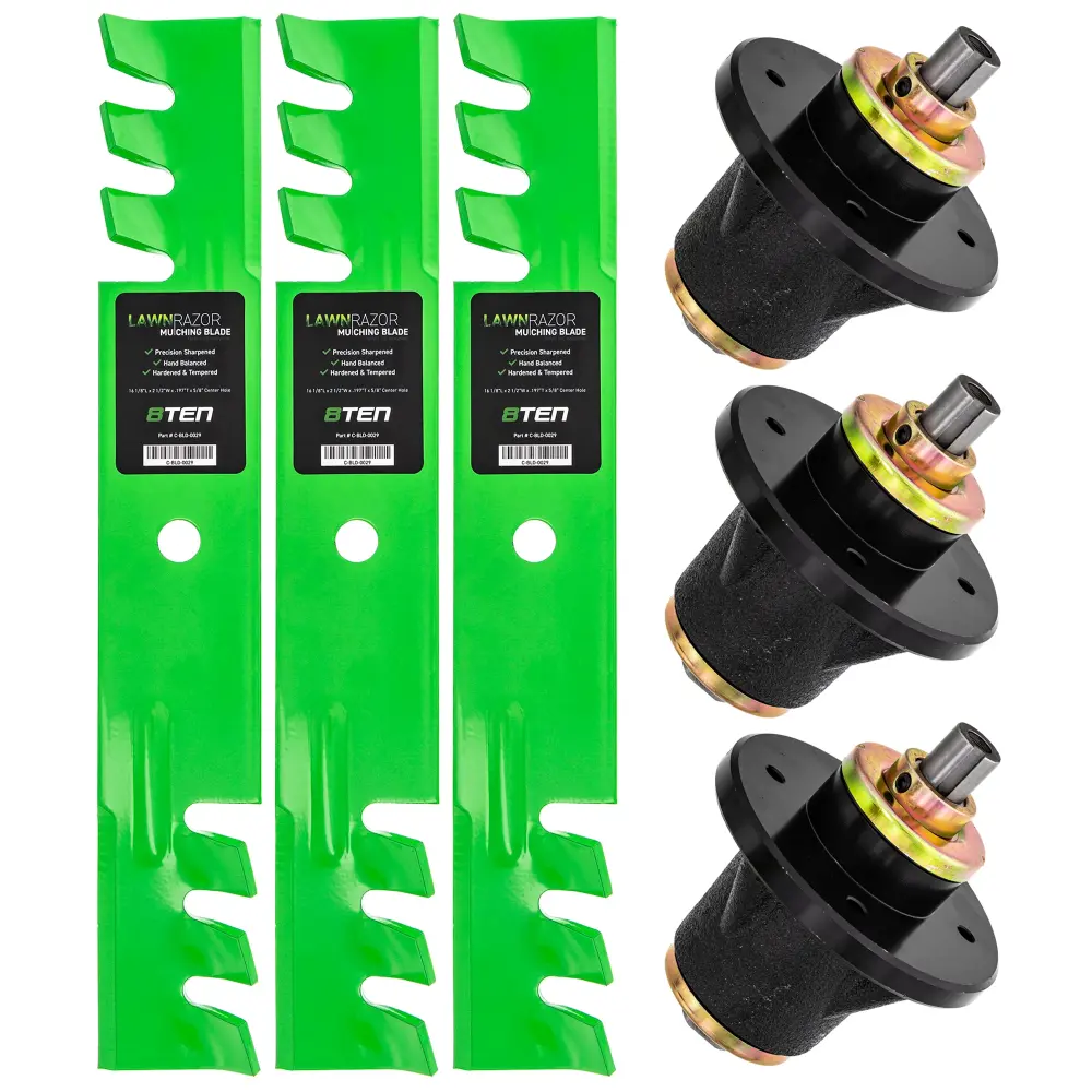 Deck Spindles & Mulching Blades Kit Gravely Toro Superb Dane
