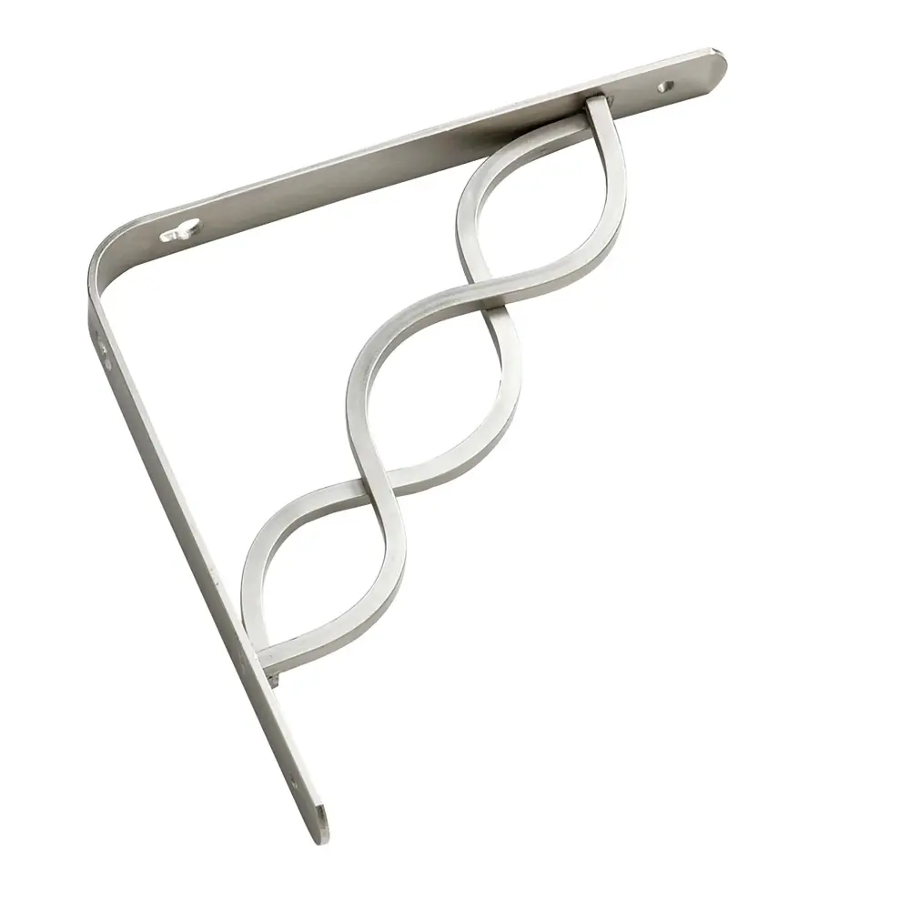 Decorative Matte Nickel Shelf Bracket # 4973, 8'' x 8''