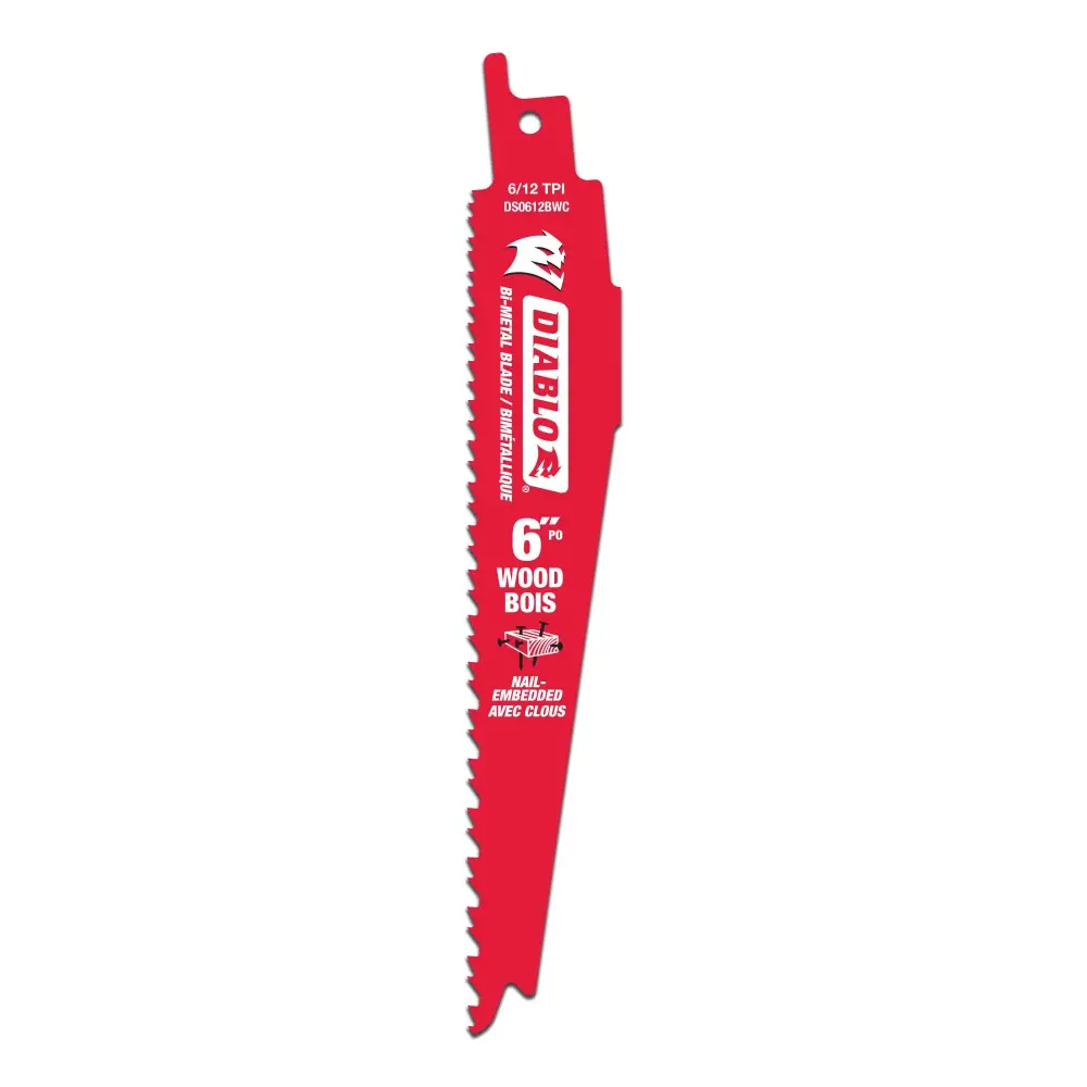 Diablo Bi-Metal Recip Blade Nail-Embedded Wood 6" - 6/12 TPI