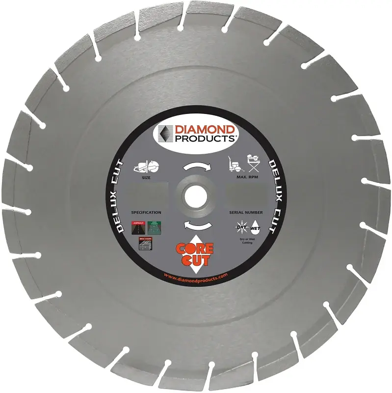 Diamond Products 50537 Blade, 14 Dia, 1 Arbor, Sintered Rim
