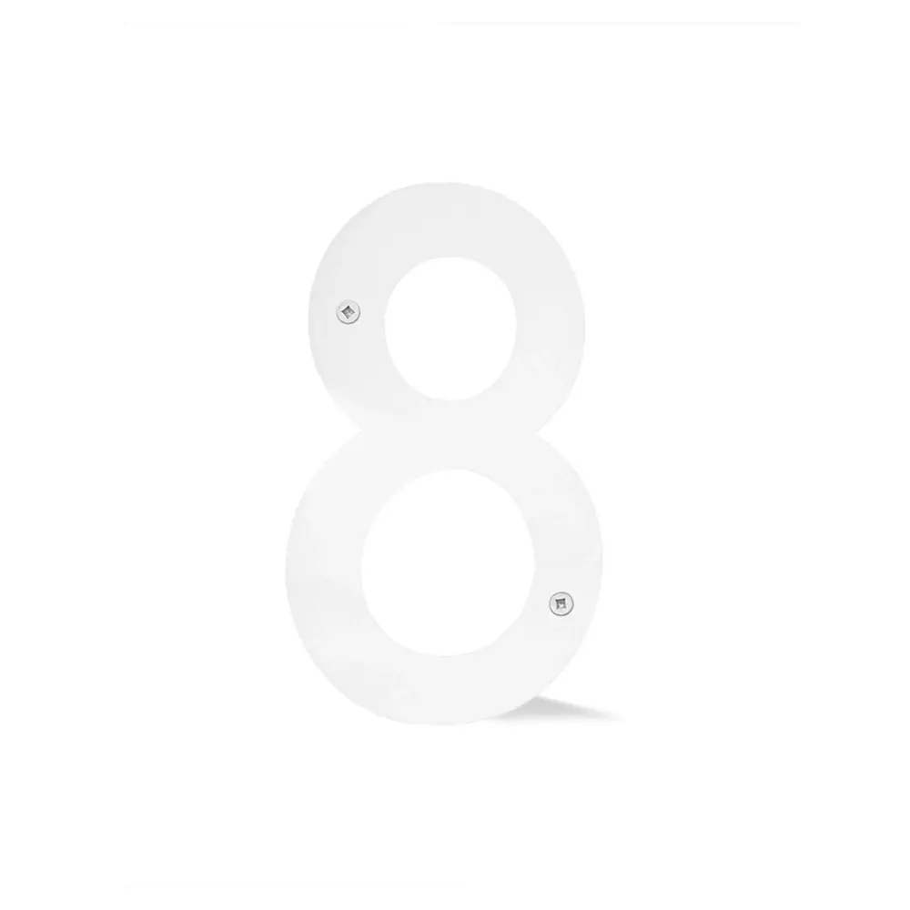 5'' Drilled Number Plexiglass, #8 chalk