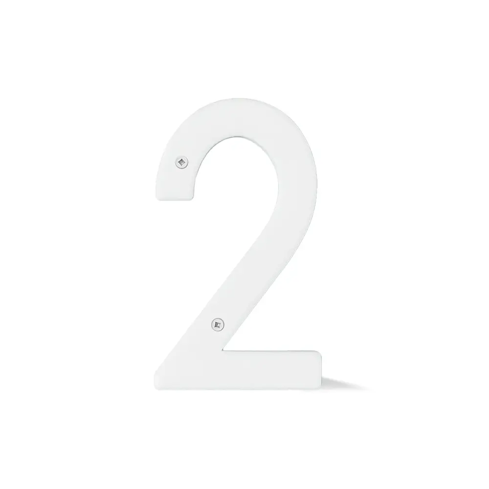 5'' Drilled Number Plexiglass, #2 pearl