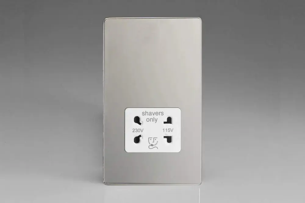 Ergonomic Design Varilight XDCSSWS Shaver Socket Ivory Polished Chrome