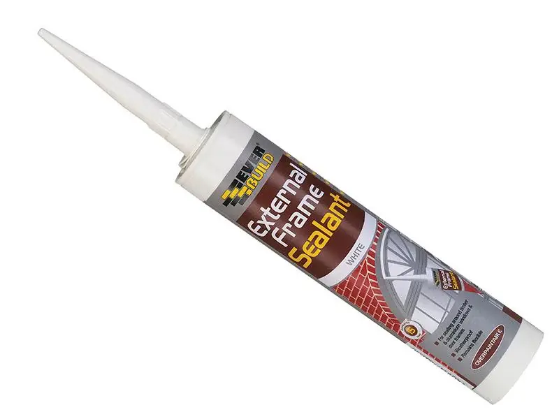 Everbuild External Frame Sealant, Interior And Exterior Apply, Permanently Flexible, Mould-Resistant Grey 290ml (Pack 4)