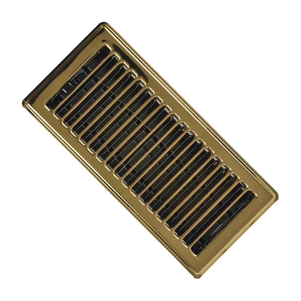 Floor Register Reflective Brass, 4" x 10"