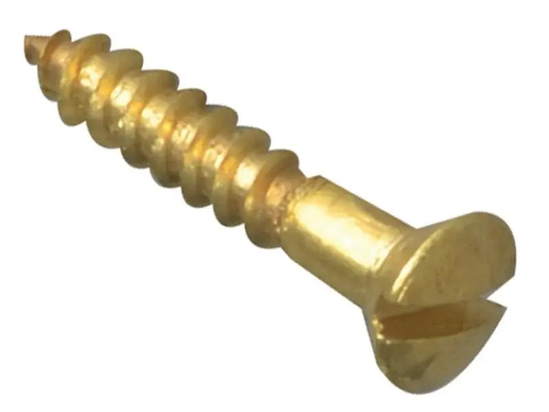 Forgefix Wood Screw Slotted Raised Head St Basic Brass 5/8In X 4 Forge Pack 40