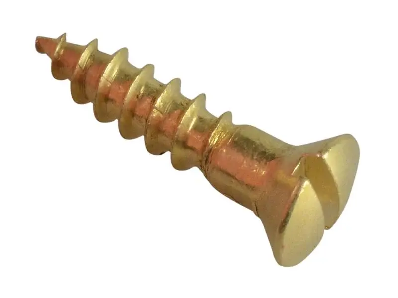 Forgefix Wood Screw Slotted Raised Head St Uniform Brass 5/8In X 6 Forge Pack 25
