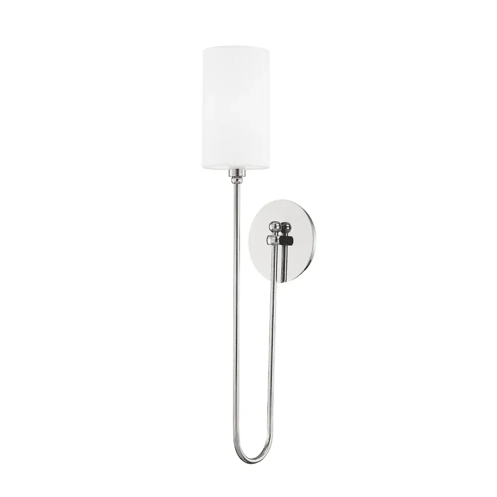 Harlem 1 Light Wall Sconce - Shiny Nickel