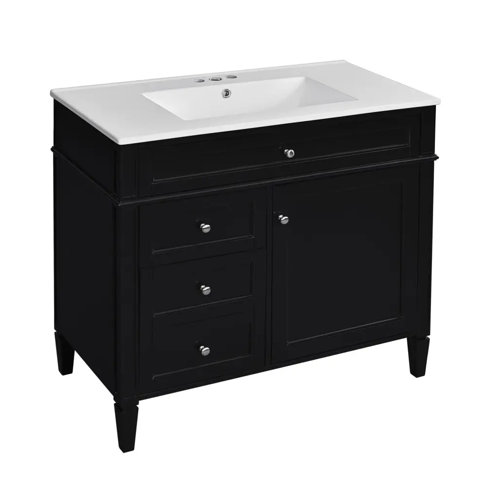 Heavy Duty Bathroom Vanity Top Sink, 2 Drawers And Tip Out Drawer