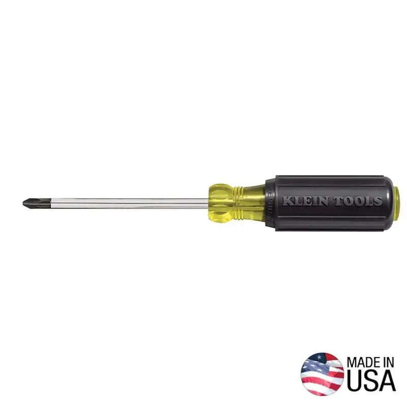 Klein Tools 603-4 Screwdriver, #2 Drive, Phillips Drive, 8-1/4 OAL, 4 L Shank, Acetate Handle, Cushion-Grip Handle