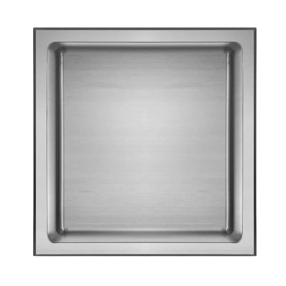 Layla Shower Niche Brushed Stainless Reinforced, 12" x 12"