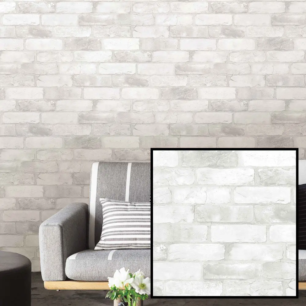 Loft Brick Peel and Stick Wallpaper, 20.5" x 18' Drywall Installation
