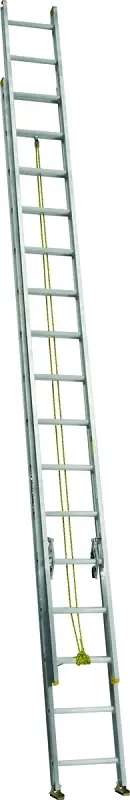 Louisville AE3232 Extension Ladder, 379 H Reach, 250 lb, 1-1/2 D Step, Aircraft-grade