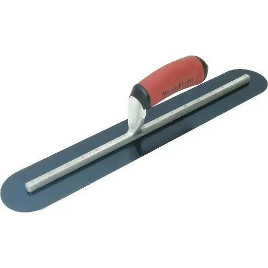 MARSHALLTOWN 16” X 4” BLUE METAL FINISHING TROWEL - FULLY ROUNDED - CURVED DURASOFT HANDLE