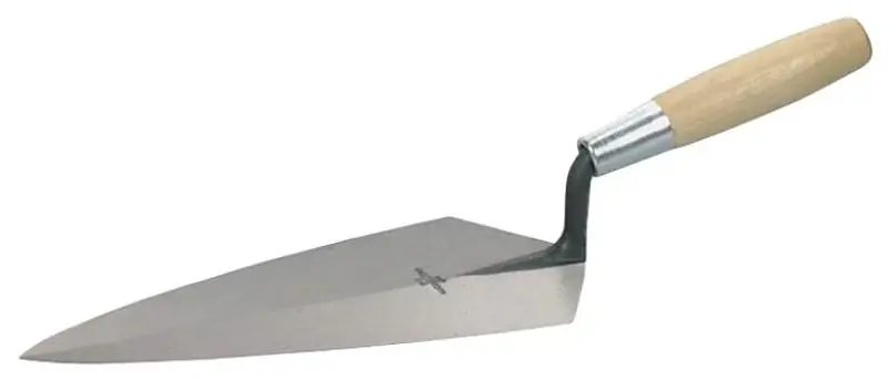 Marshalltown 19 12 Brick Trowel, 12 L Blade, 6 W Blade, Reinforced Blade, Wood Handle
