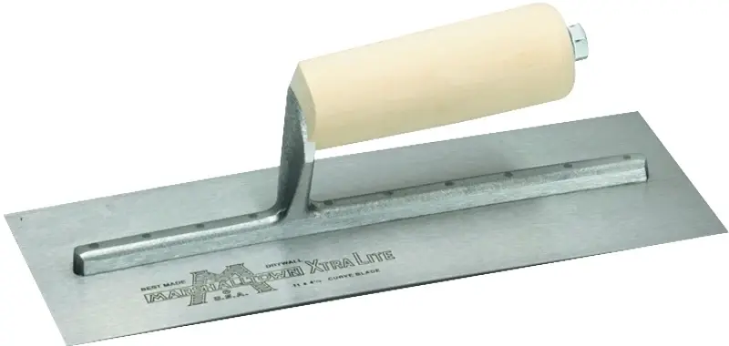 Marshalltown 12 Drywall Trowel, 4-1/2 W Blade, 11 L Blade, HCS Blade, Straight Handle, Hardwood Handle
