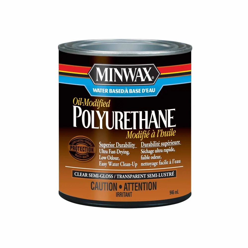 Minwax Water Based Oil-Modified Polyurethane Semi-Gloss Lucid, 946 ml