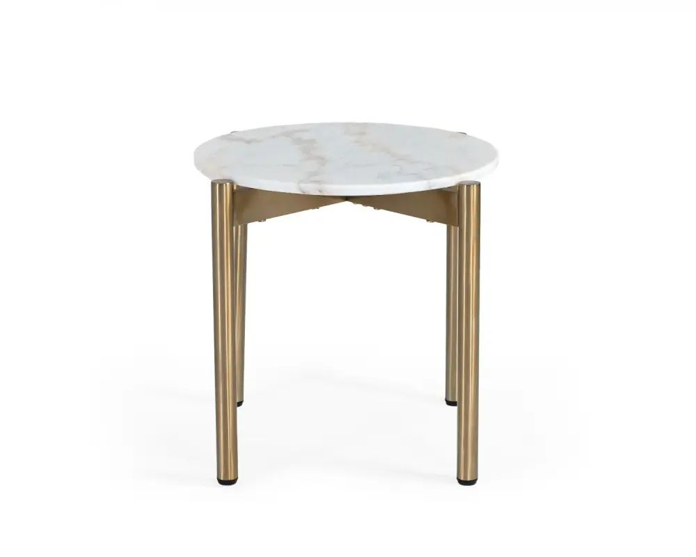 Modrest Denzel - Chalk Marble + Gold End Table