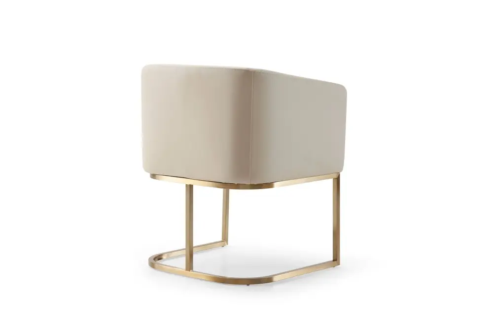 Modrest Yukon - Modern Sand Bonded and Antique Brass Dining Chair