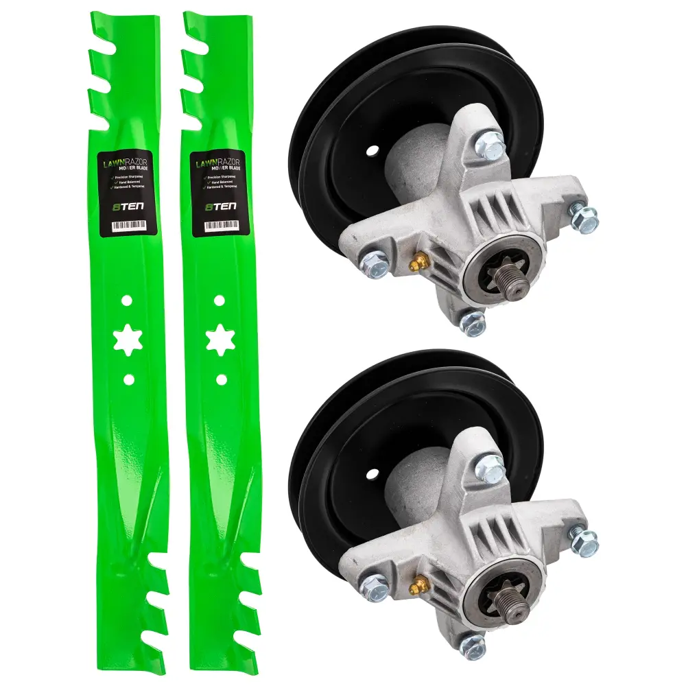 Mower Blades & Deck Spindles Kit Columbia Troy-Bilt Huskee MK1005566