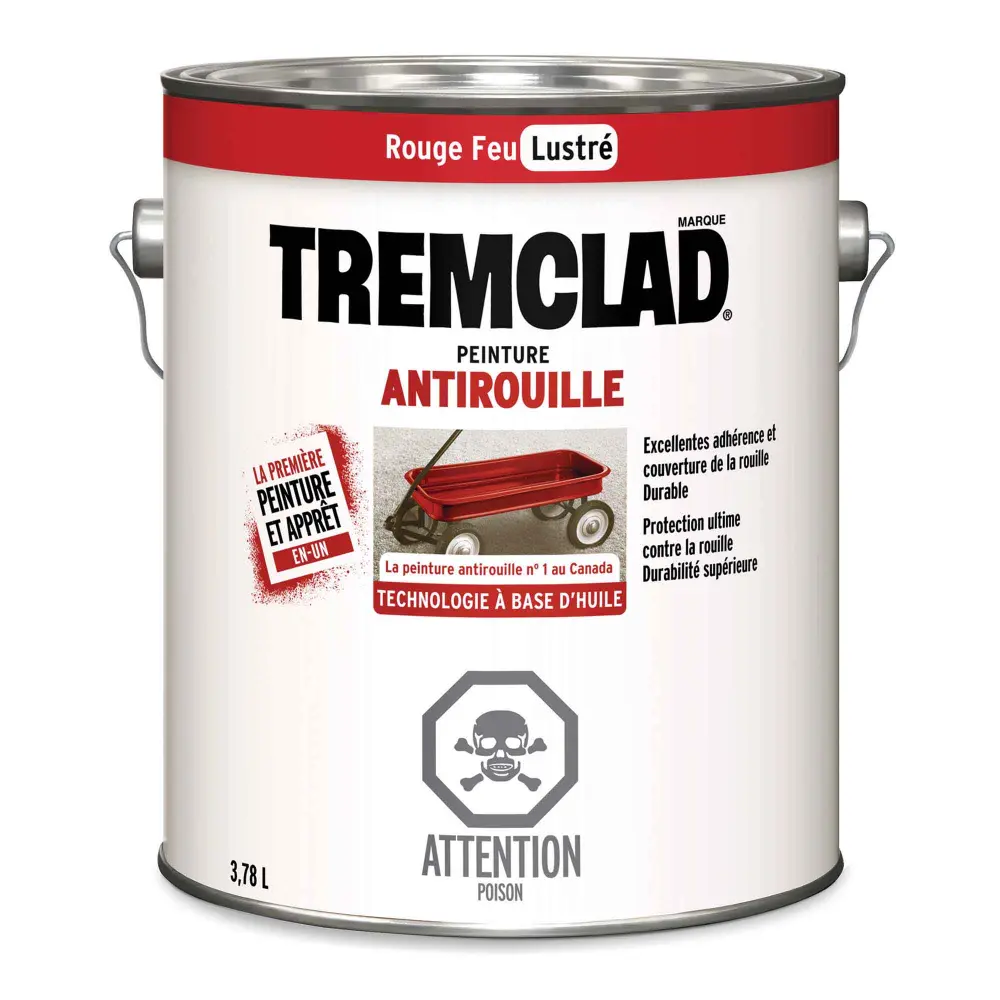Oil-Based Rust Paint and Primer Gloss Fire Ruby, 3.78 L