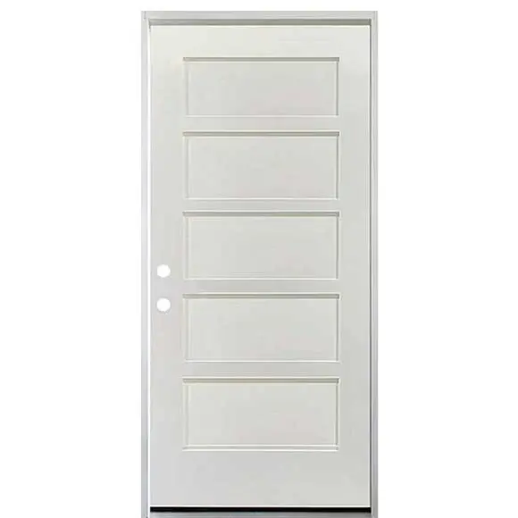 36 . x 80 . 5 Panel Fire Rated Unfinished White Prehung Grp Exterior Door Brickmold