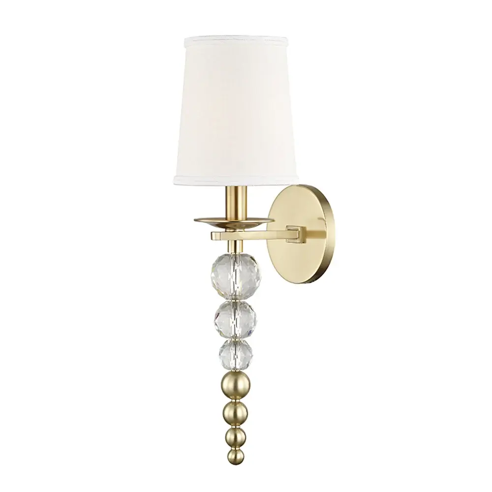 Persis Wall Light - Aged Warm alloy & Off White Electricians