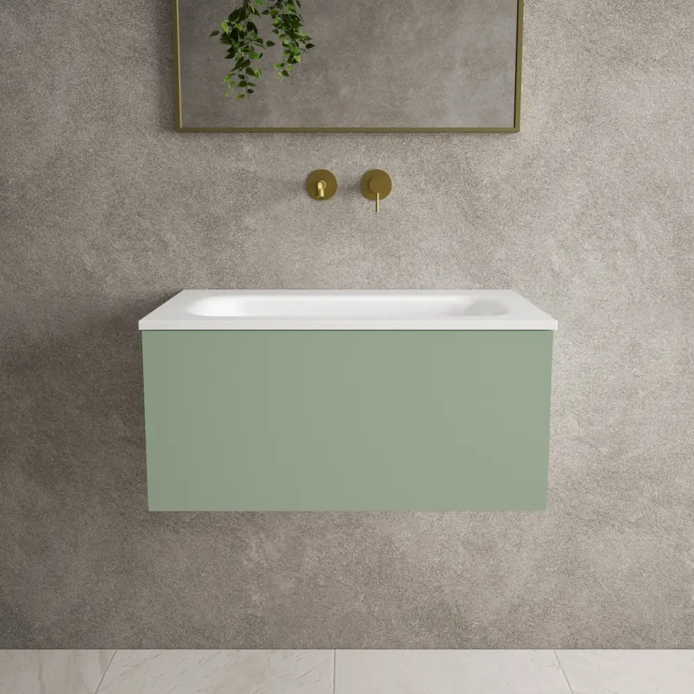 Raffinata One Drawer Vanity Unit Beyondstone Basin - Airy Concrete 700mm