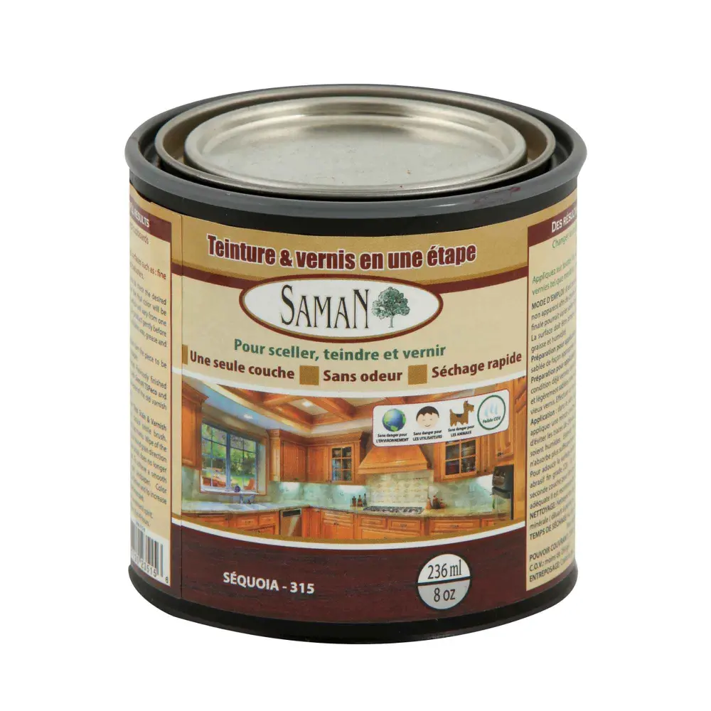 Sequoia One Step Wood Stain and Varnish, 236 ml