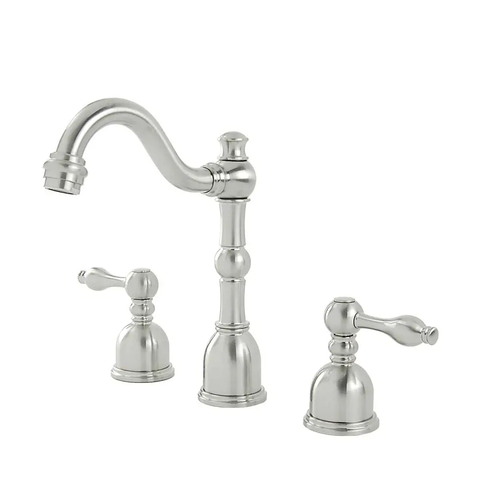 S-Series Victorian 8 . Widespread 2-Handle High-Arc Bathroom Faucet Matte Nickel