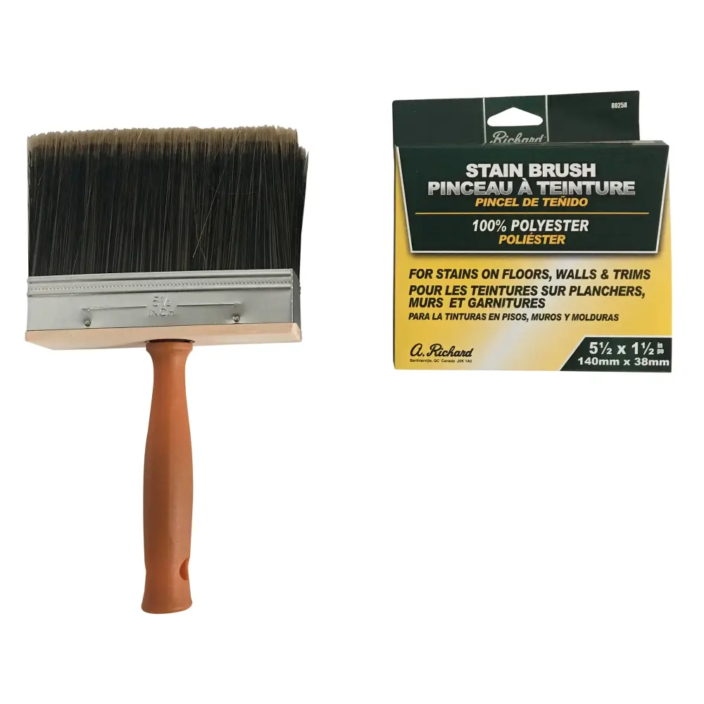 Stain Block, White Silk Bristles, Twist-Off Polymer Handle 5 1/2''