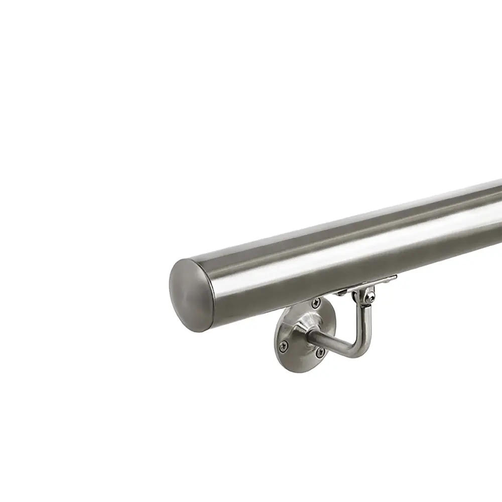 8' Stainless Steel Round Handrail and Brackets Kit