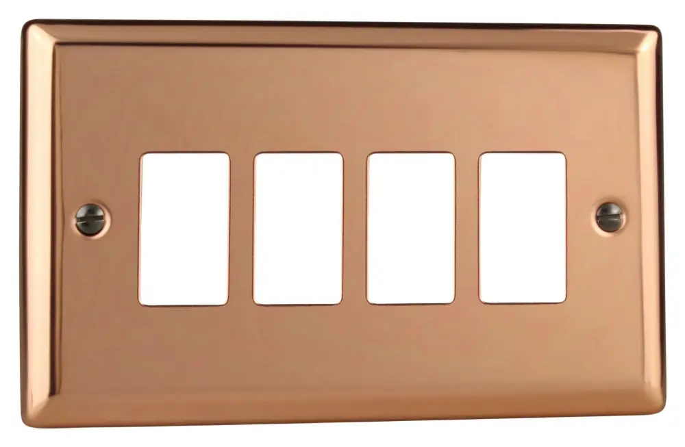 Stud Finder Varilight 4-Gang PowerGrid Plate Including Yoke (Twin Plate) Reflective Copper