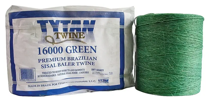 Tytan SBT16GRTY Baler Twine, 16,000 ft L, 130 lb Working Load, Sisal, Brazilian Emerald