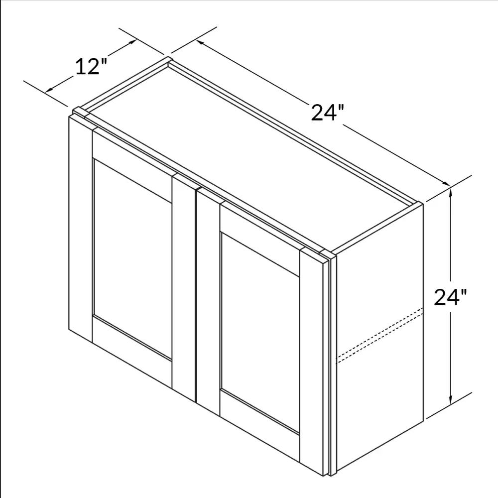 Wall Kitchen Cabinet W2424 Milan Slate 24 . width 24 . height 12 . depth