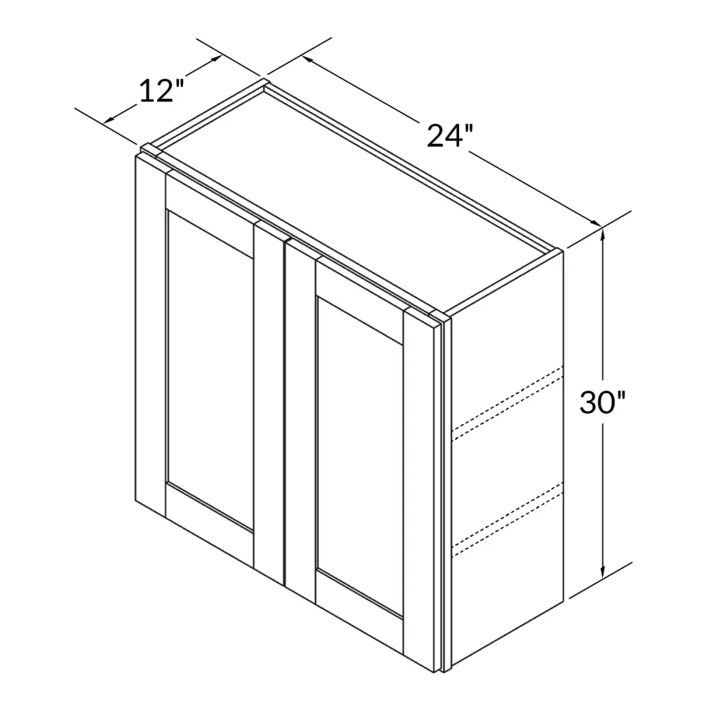 Wall Kitchen Cabinet W2430 Alpina Snow LessCare 24 . width 30 . height 12 . depth