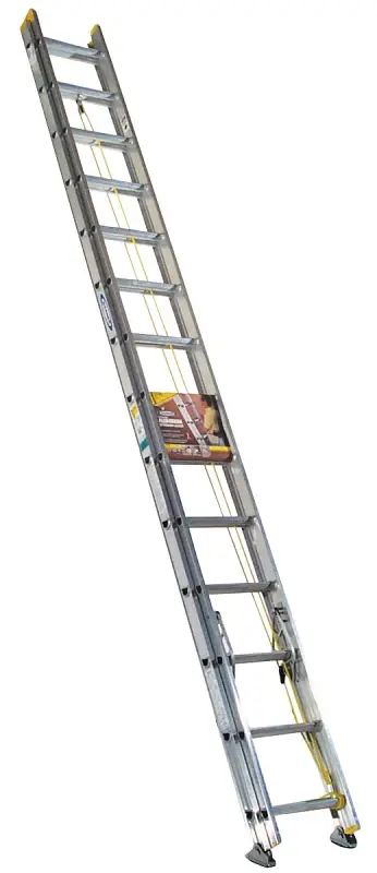 Werner D1228-2 Extension Ladder, 27 ft H Reach, Aircraft-grade, 225 lb