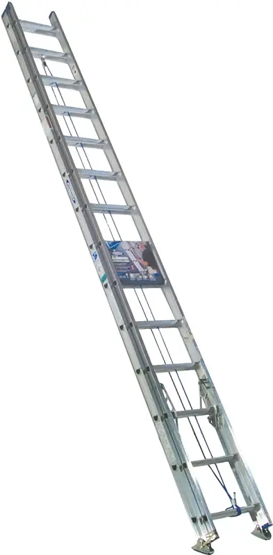 Werner D1328-2 Extension Ladder, 27 ft H Reach, 250 lb, Aircraft-grade