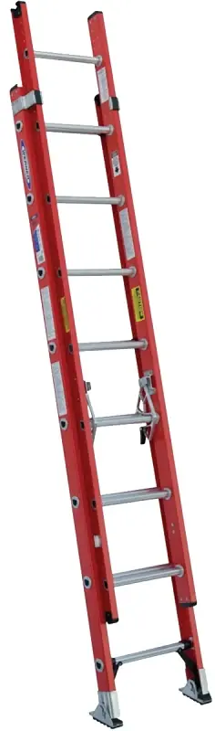 Werner D6216-2 Extension Ladder, 15 ft H Reach, 300 lb, Grp