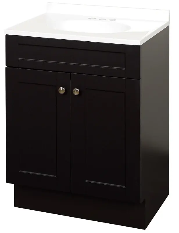 Zenna Home SBC24CH 2-Door Shaker Vanity Top, 24 W, 18 D, 35 H, Wood, Espresso, Cultured Marble Sink, 1 EA