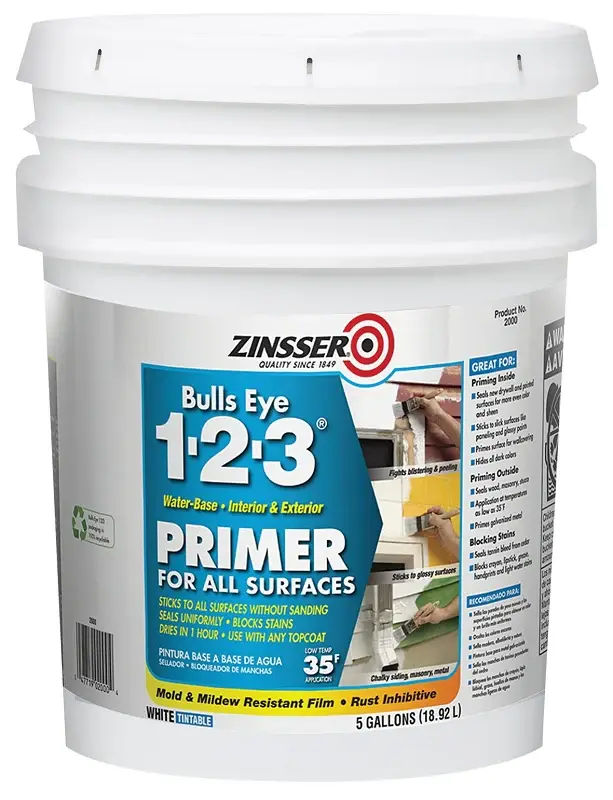 Zinsser 02000 Primer, 450 sq-ft/gal Coverage Area, Ivory, 5 gal