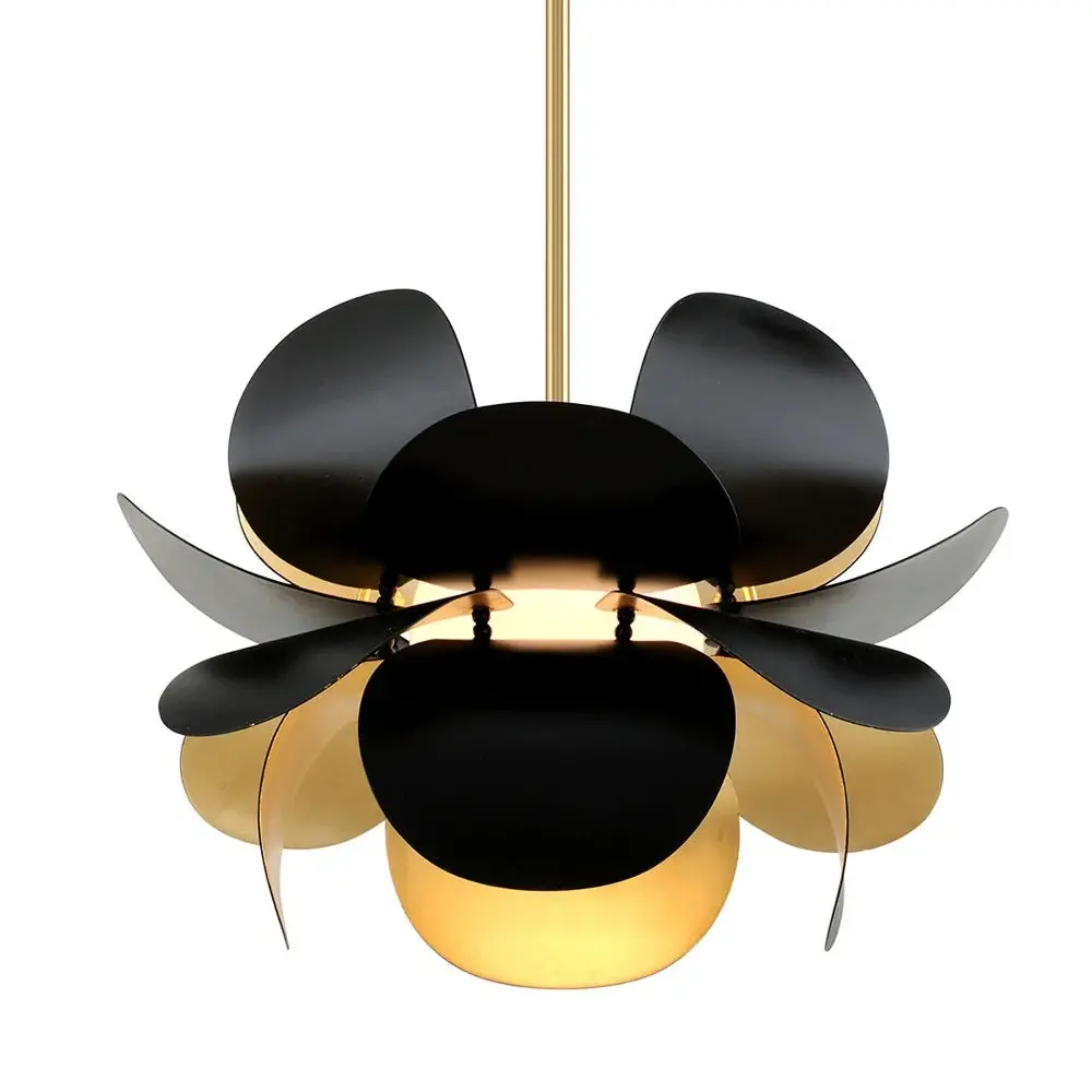Ginger Pendant Light - Gold Leaf & Midnight