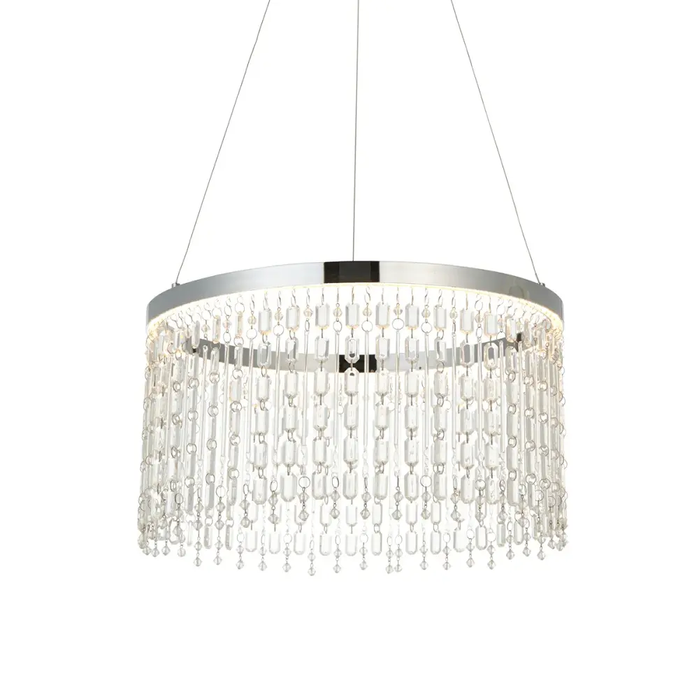 Liliana Crystal Pendant Light - Shiny metal