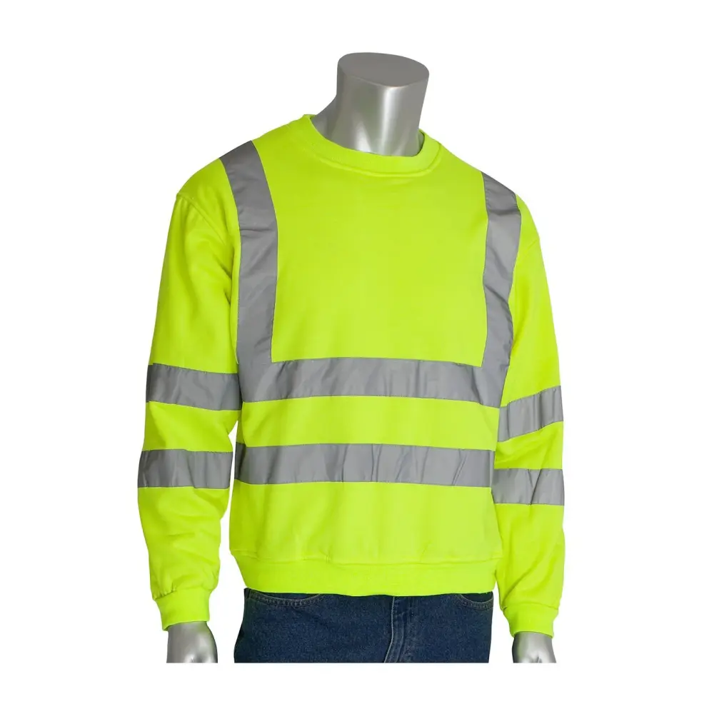 Commercial Grade PIP 323-CNSSELY-2X ANSI Class 3 Crew Neck Sweatshirt