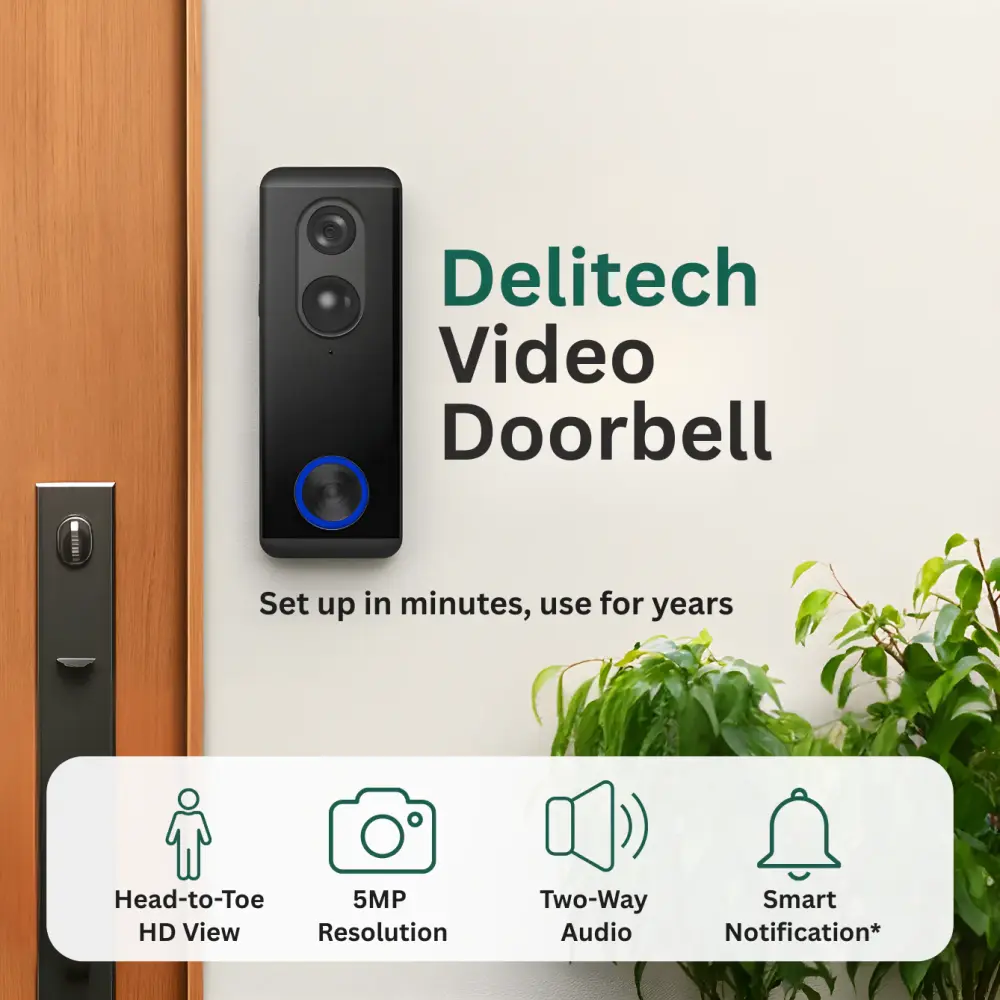 Delitech Smart Remote Video Doorbell Pro (5MP)