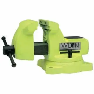 Wilton High Visibility Securety Vises, 5 Jaw, 3 3/4 Throat, Swivel Base, 63187